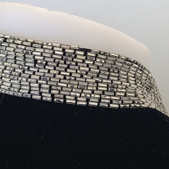 Oscar de la Renta Lillie Rubin Vintage Black Velvet Silver Beaded Jacket Medium - Picture 13 of 16